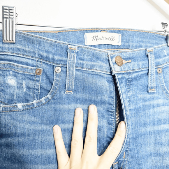 MADEWELL 10" High-Rise Skinny Jeans women's Drop Step-Hem medium blue J9400 28 - Picture 3 of 9